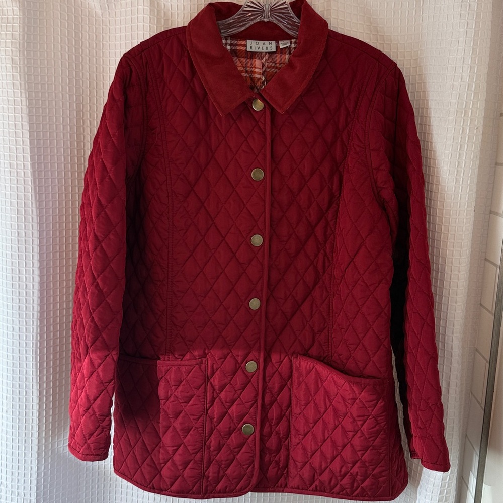 Joan Rivers Women's Red Quilted Puffer Jacket